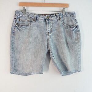 VTG Y2K NOBO Juniors 13 Light Denim Bermuda Shorts Embellished Pockets‎ Size 13